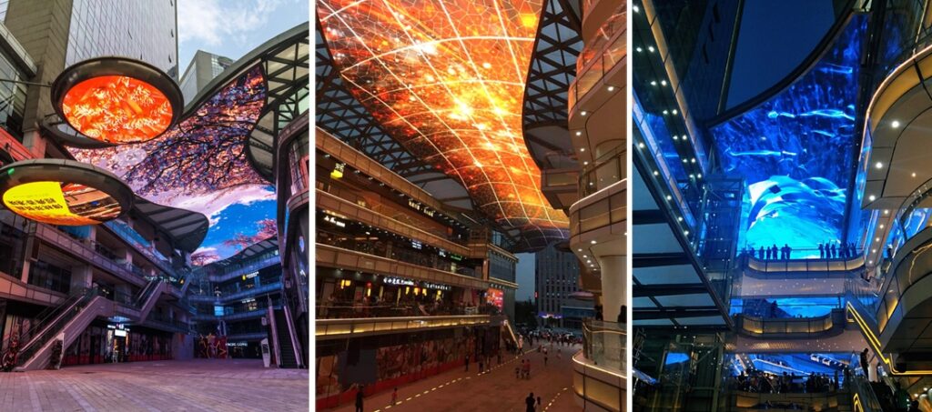 Henan Zhengzhou Huiyi Times Square LED Irregular Sky Screen