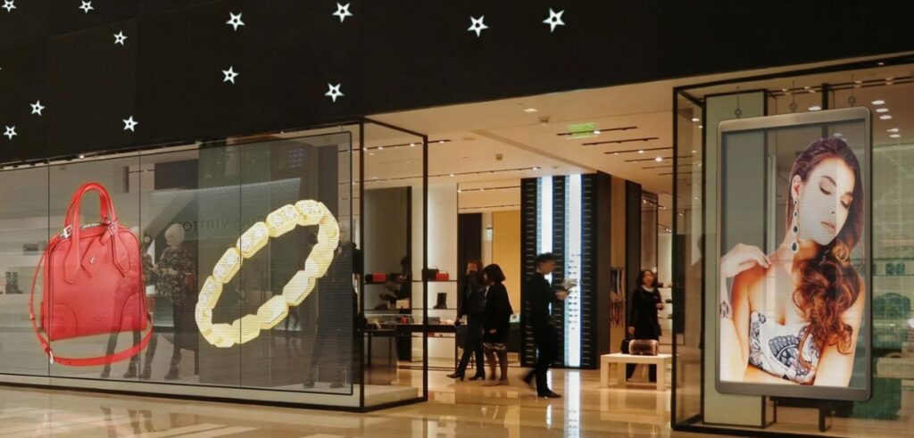 Window advertising screen