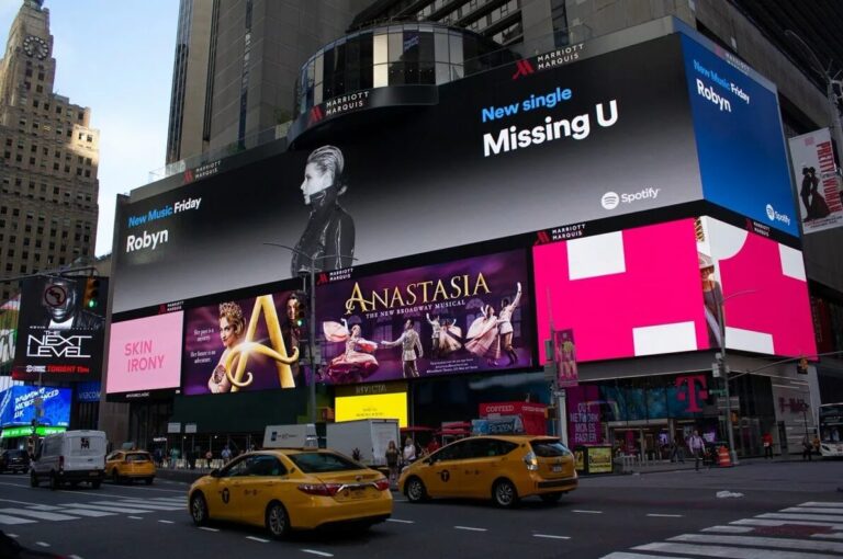 City Landmarks and Large Billboards