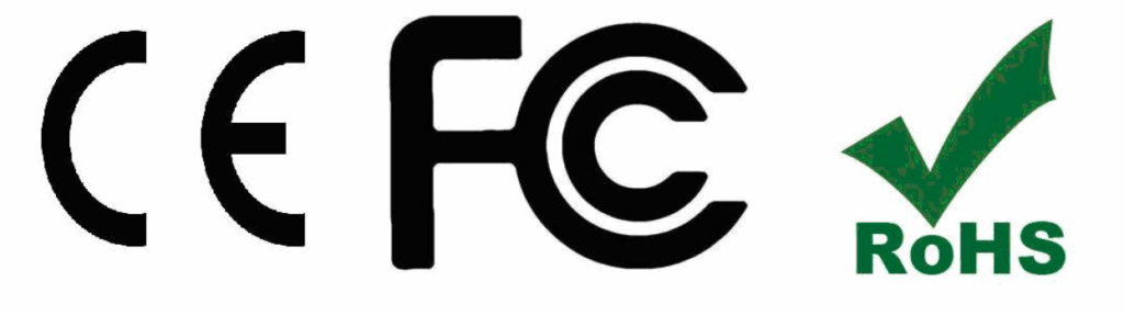 CE, FCC, RoHS