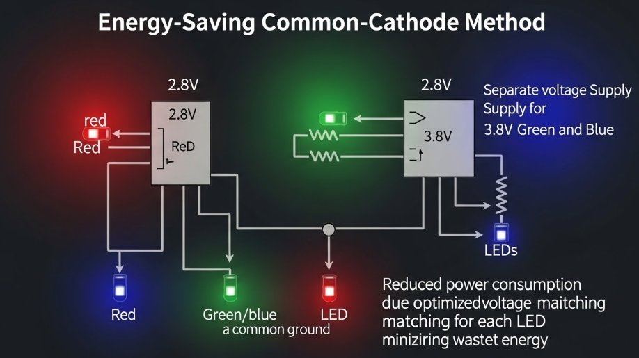 Common cathode energy saving technology