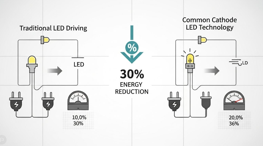 Common cathode vs traditional drive