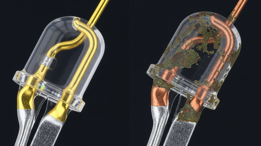 LED packaging with gold wire vs copper wire