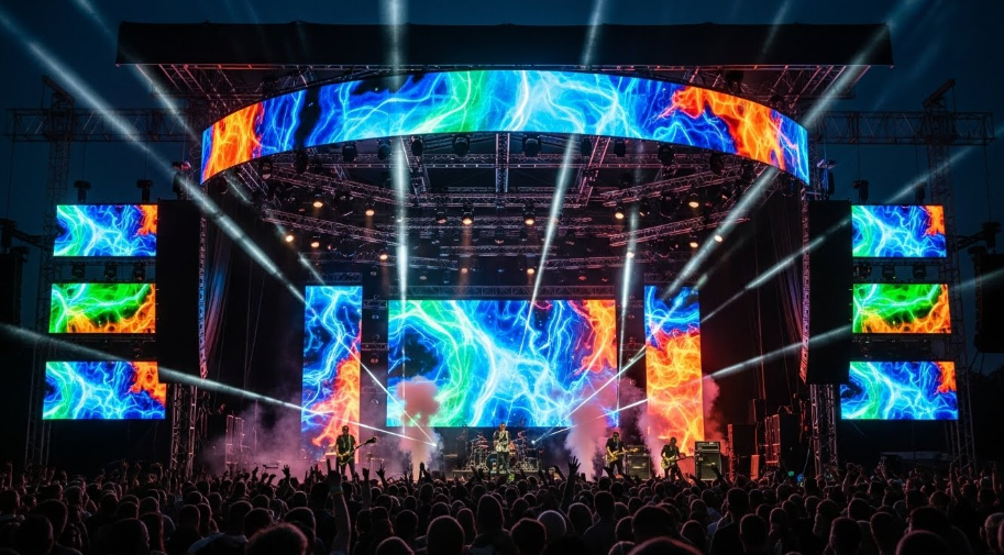 Large outdoor music festival stage