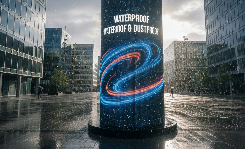 Outdoor flexible LED cylinder display