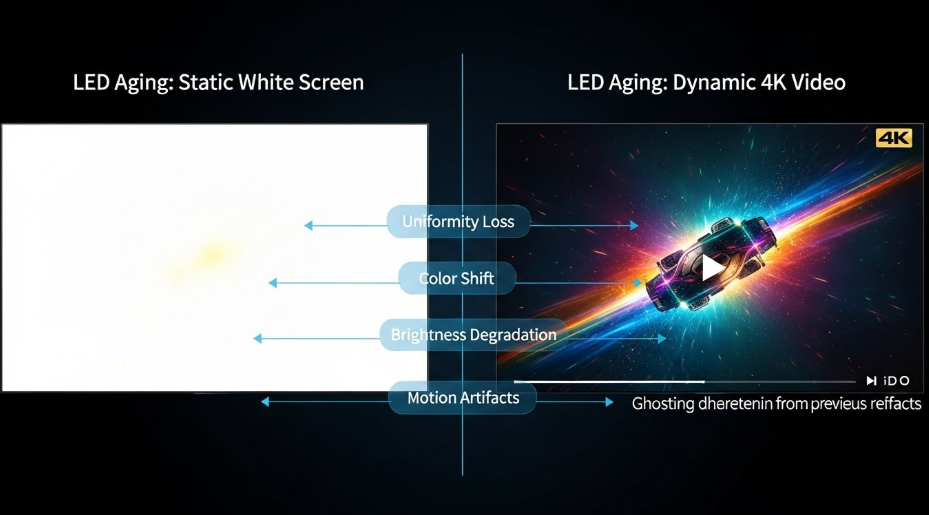 Dynamic aging vs static whitepoint aging