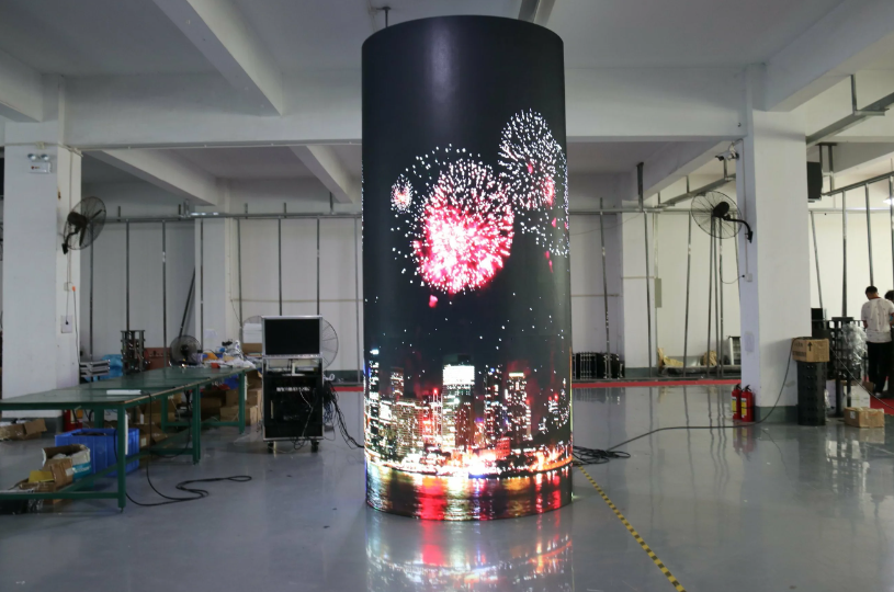 cylindrical flexible LED display column