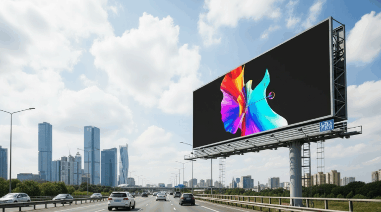 large P5 outdoor LED billboard installed