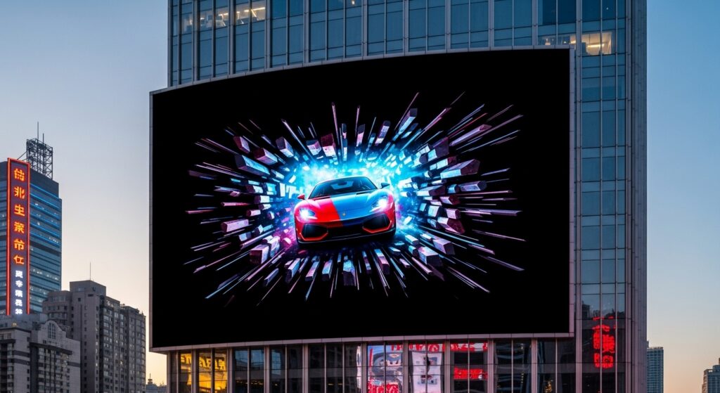 High contrast outdoor LED display screen with black mask technology