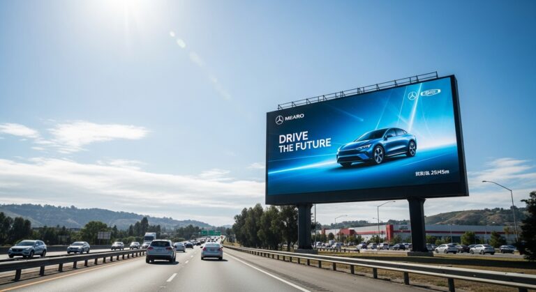 a 10,000 nits outdoor LED screen on a highway