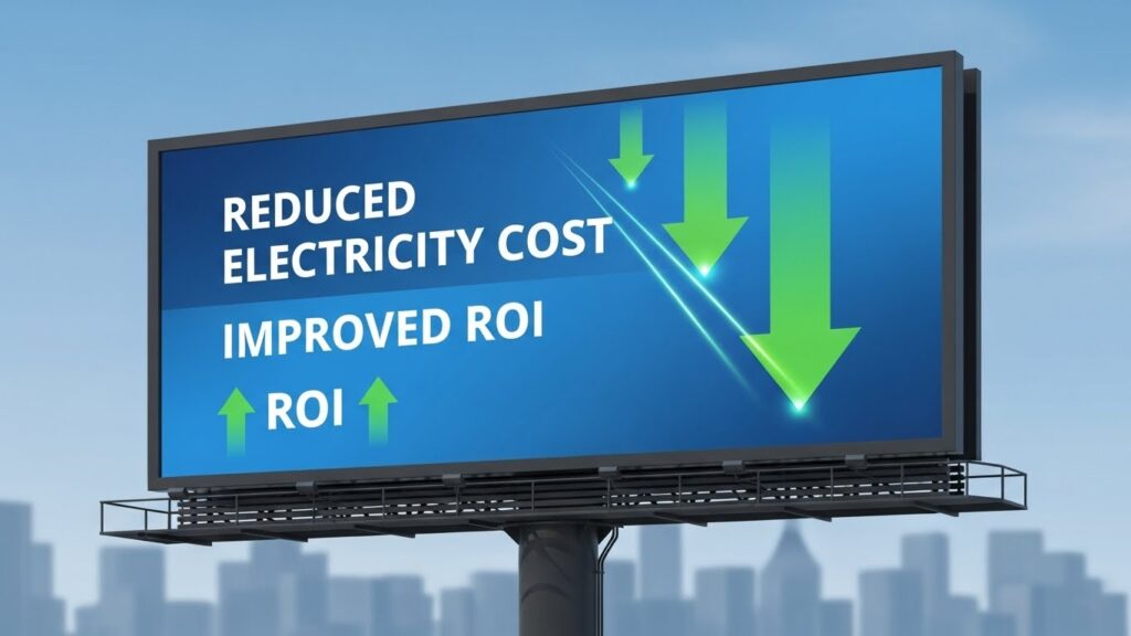 outdoor LED billboard with reduced electricity cost