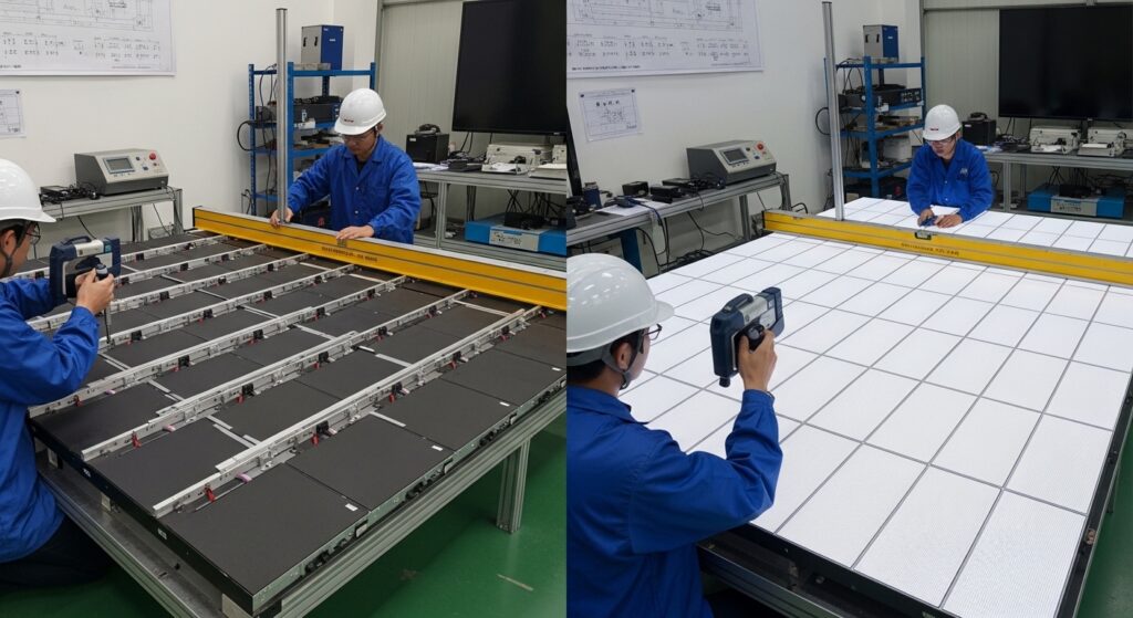 LED display cabinet flatness inspection