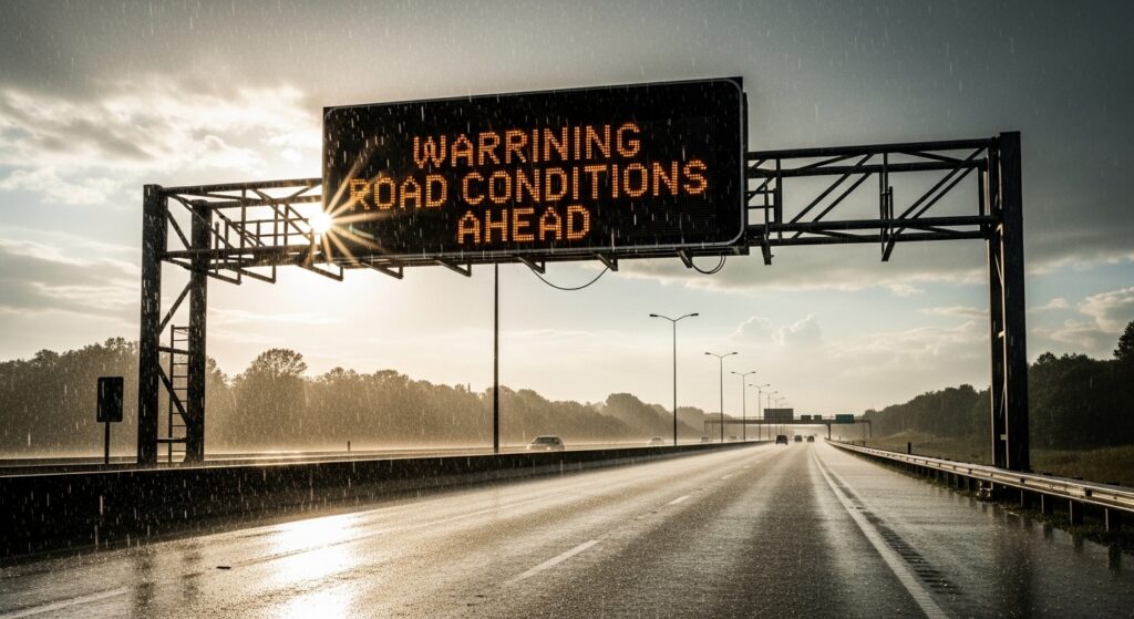 極端な気象条件でも動作する屋外交通LEDディスプレイ