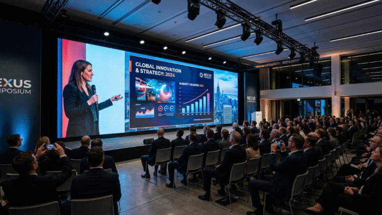 10x20 LED wall display in corporate event environment high resolution screen