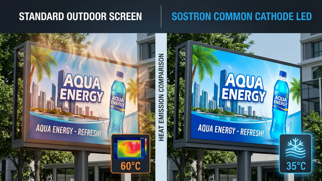 共阴极LED与标准户外LED屏幕对比