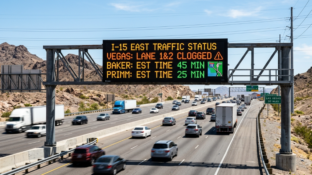 Panneau LED d'information routière sur autoroute