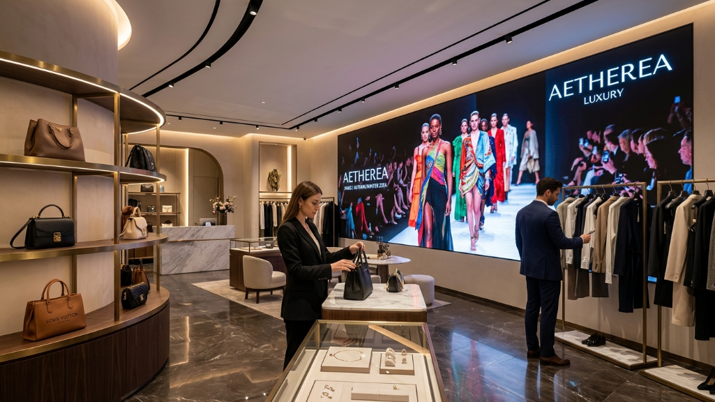 P2.5 LED显示屏在高端零售室内安装