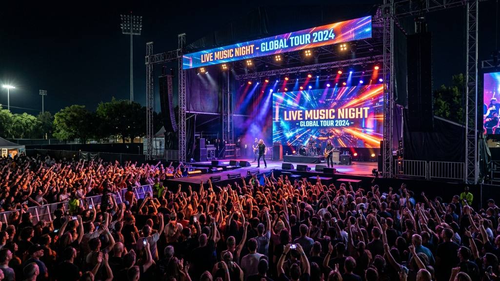 P3.91 LED显示屏用于户外舞台租赁活动