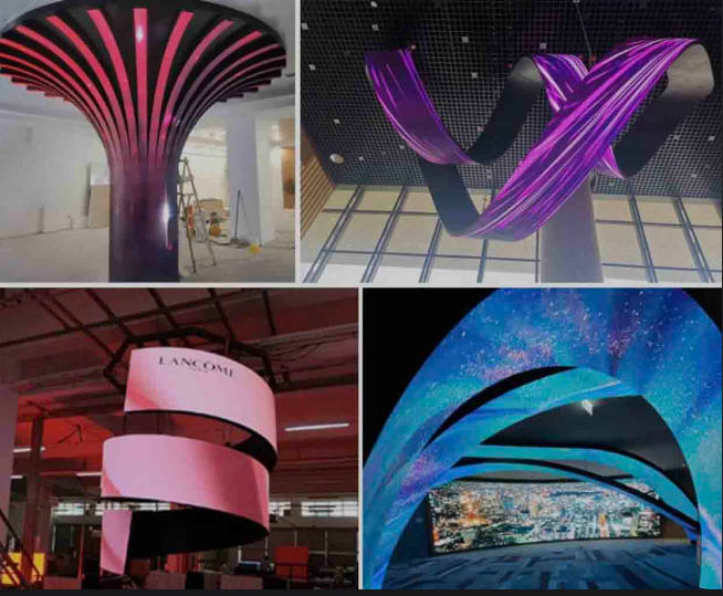 Flexible curved LED display screen