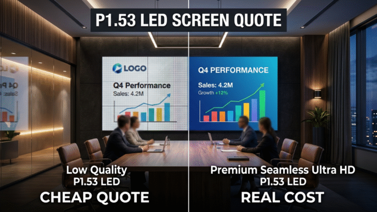 P1.53 LED screen quote comparison cheap vs premium display quality