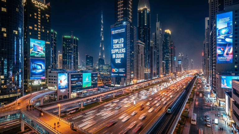 Dubai LED billboards and digital screens skyline