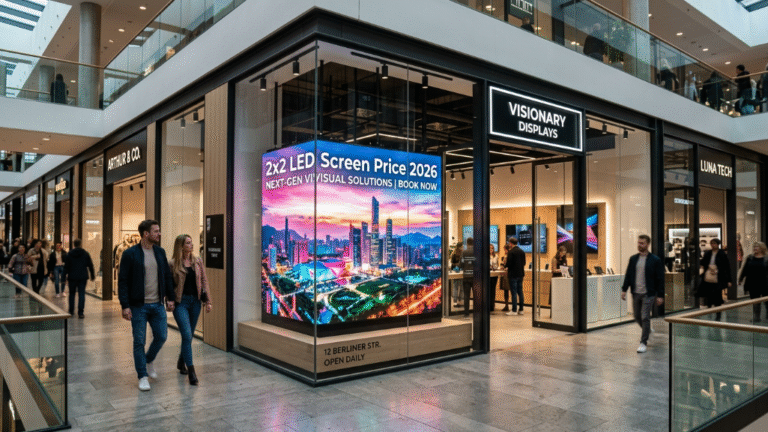 2x2 LED screen price 2026 in retail storefront display