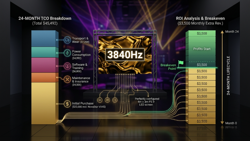 Écran LED P3.9 de 4 m x 3 m