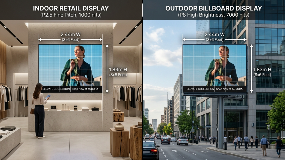 8x6 LED屏幕尺寸规格及应用场景对比