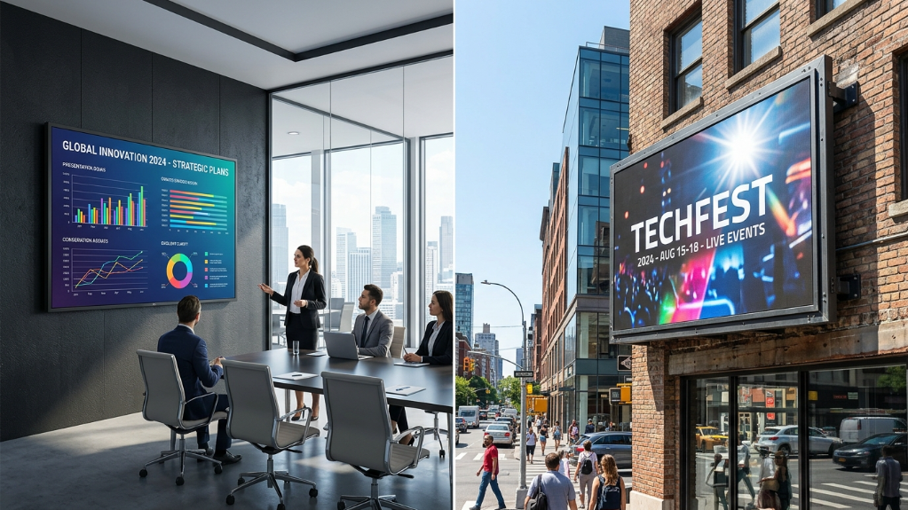 Comparison between indoor corporate LED display and outdoor high-brightness LED screen