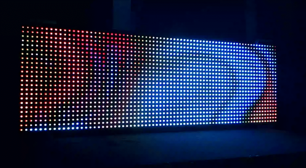 Direct view LED display RGB pixel close up