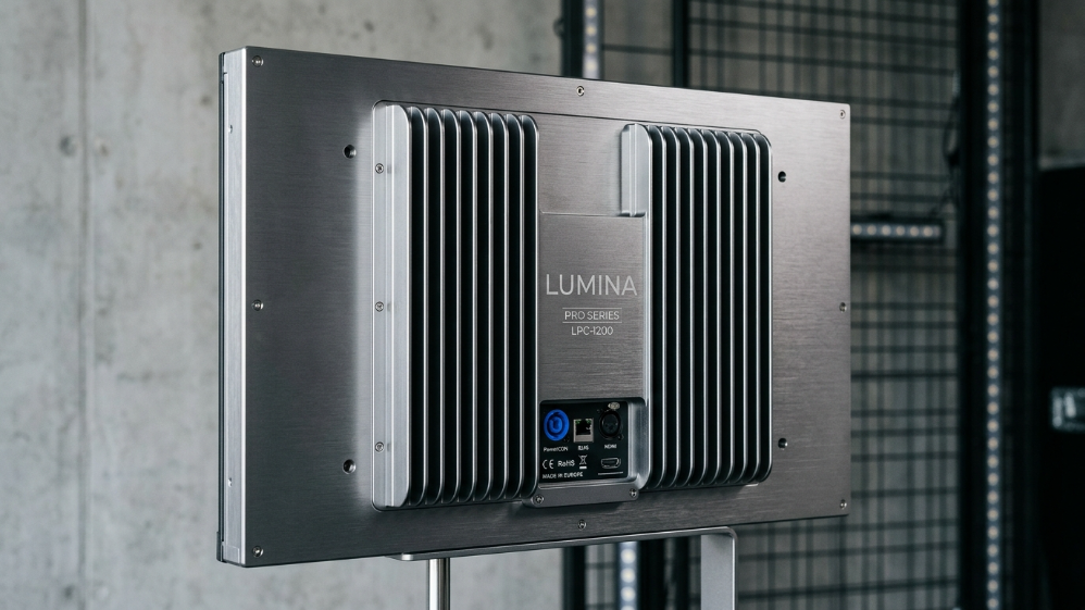 Fanless aluminum profile design for passive heat dissipation in high-end LED screens.