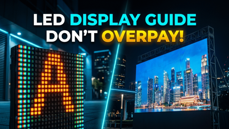 LED display guide showing RGB pixels and billboard screen comparison