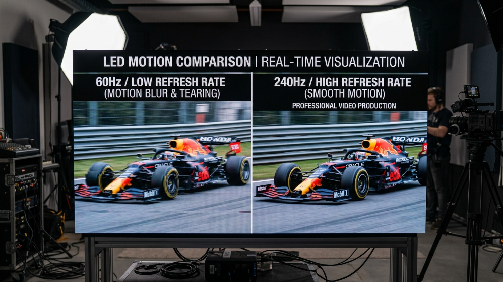 LED motion smoothness comparison high vs low refresh rate