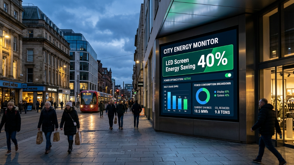 LED screen energy saving 40 percent outdoor display