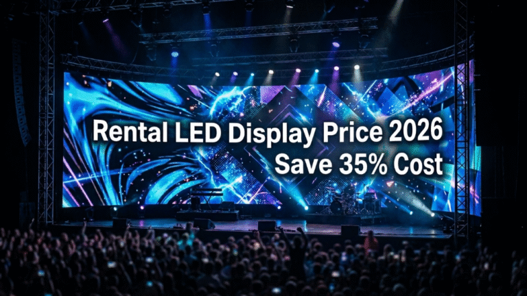 Rental LED Display Price List 2026 thumbnail featuring modern LED wall at event