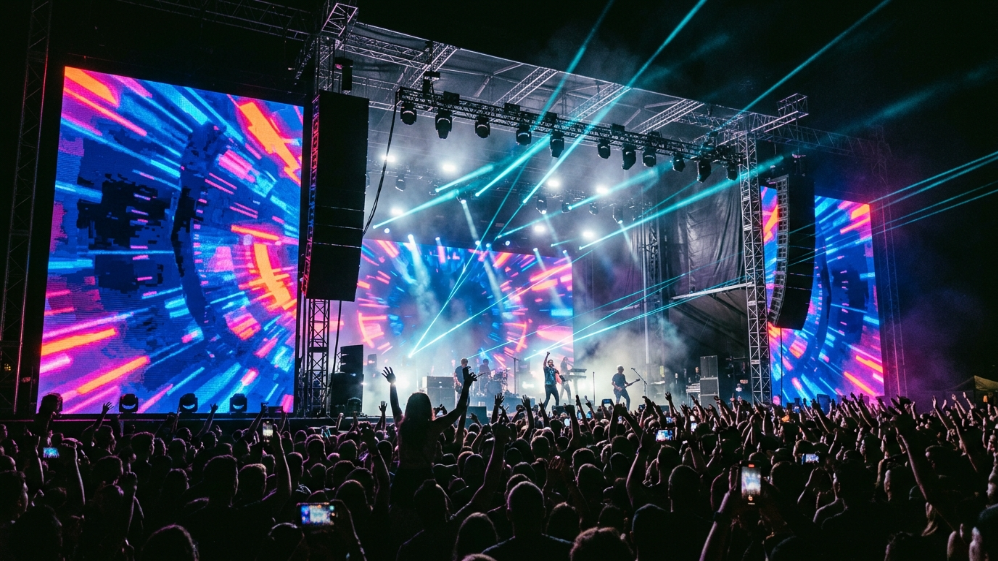 Stage rental LED video wall used in concert event production