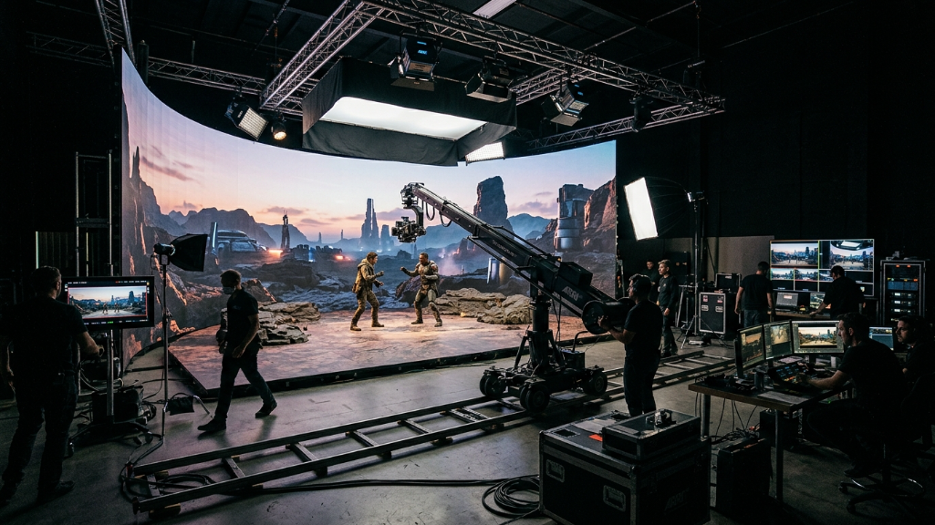 使用 P1.9 LED 墙进行拍摄的 xR 虚拟制作工作室