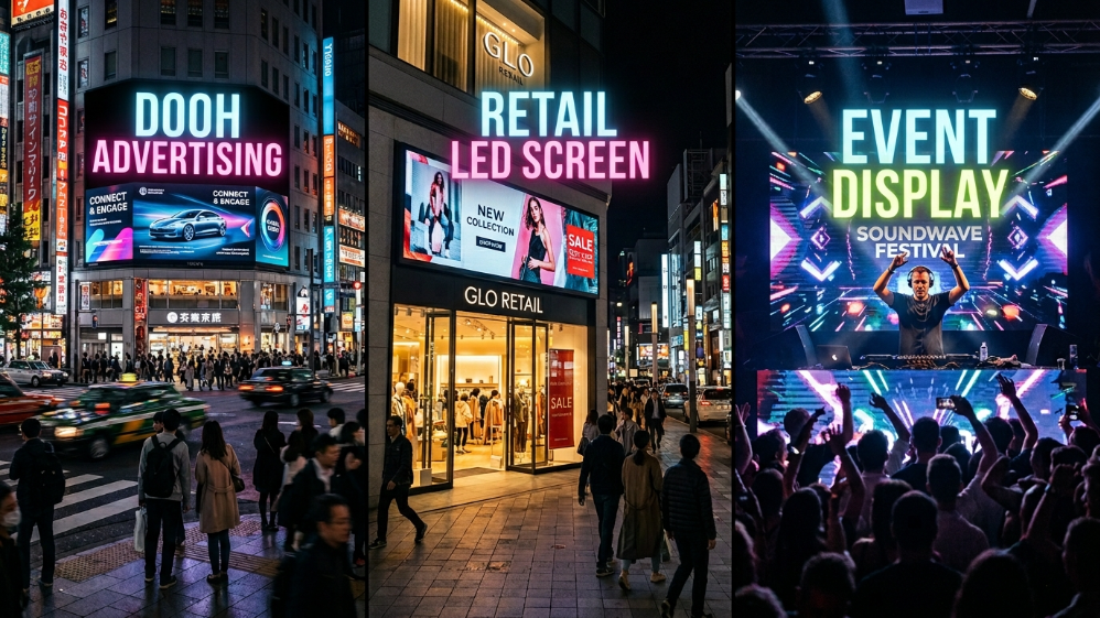 شاشة LED بحجم 2x1 في بيئات الإعلان والتجزئة والفعاليات
