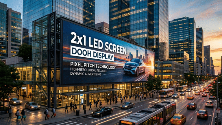 2x1 LED screen outdoor digital billboard in modern city