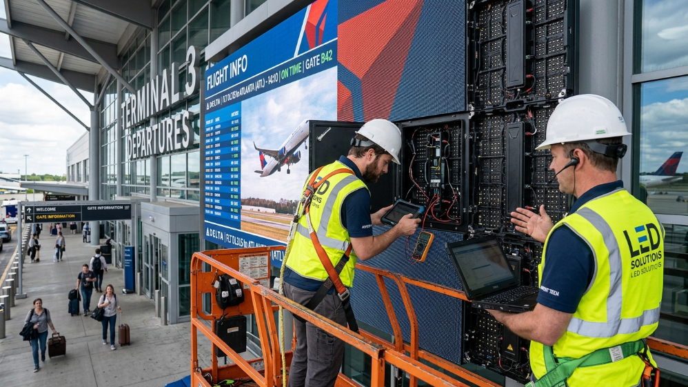 Especificaciones de la pantalla LED de alto brillo para aeropuertos