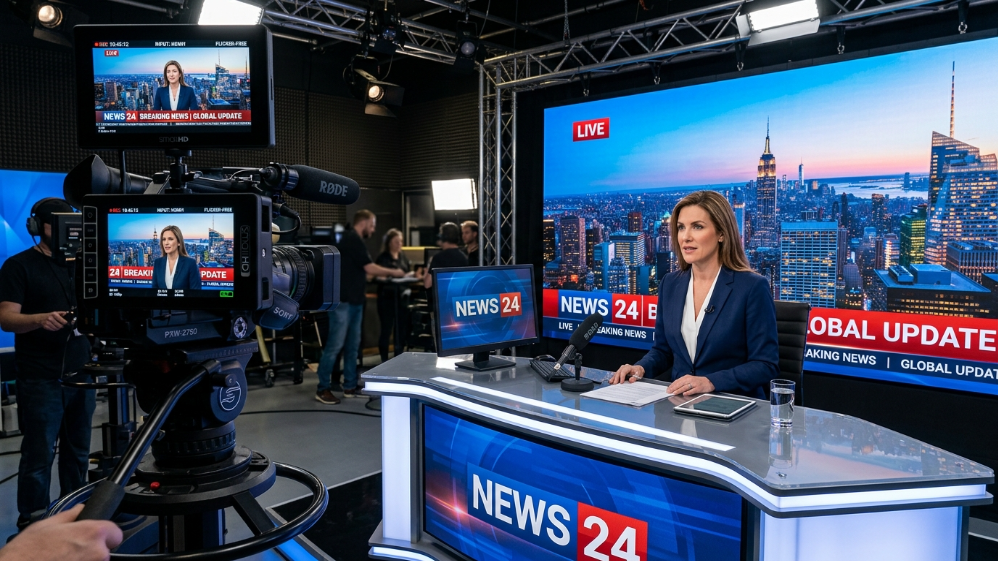 High refresh rate LED display performing flawlessly in a broadcast studio
