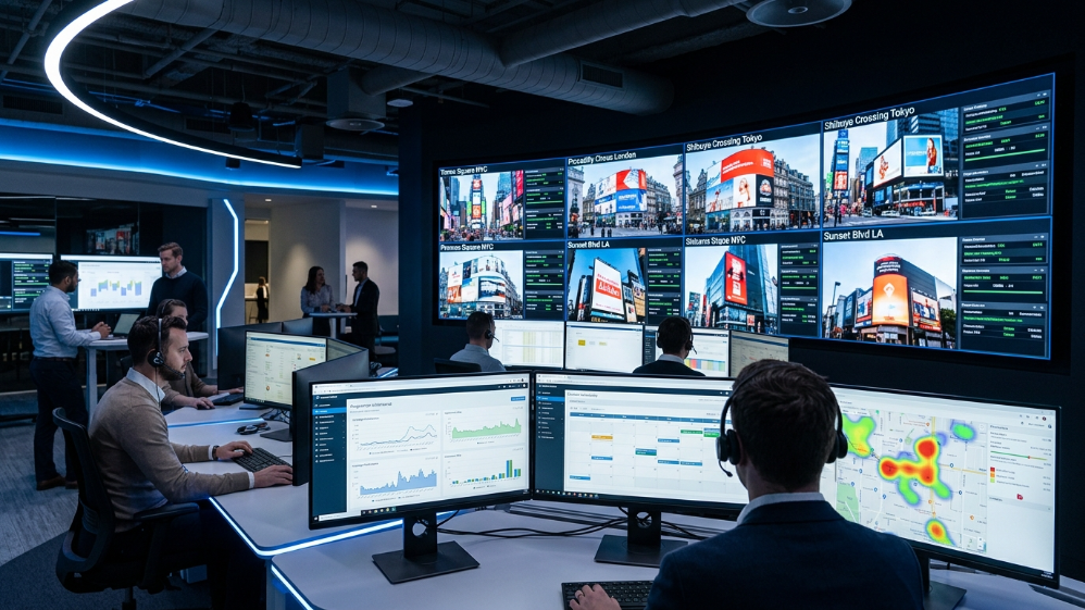 نظام إدارة لوحات الإعلانات الرقمية الخارجية الرقمية (DOOH) المبرمج