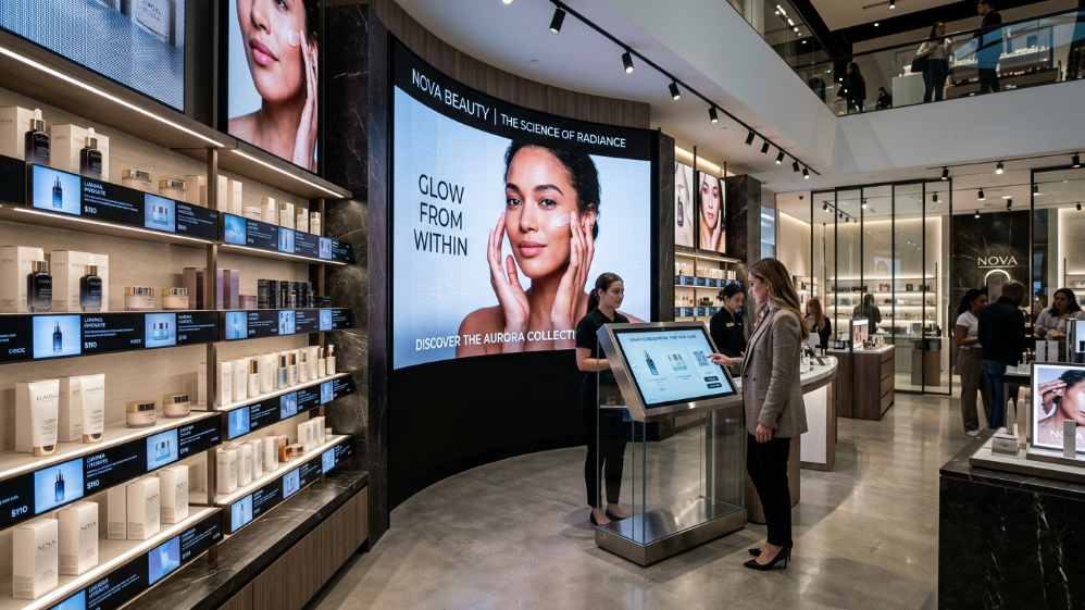 Small-format LED displays used in luxury retail