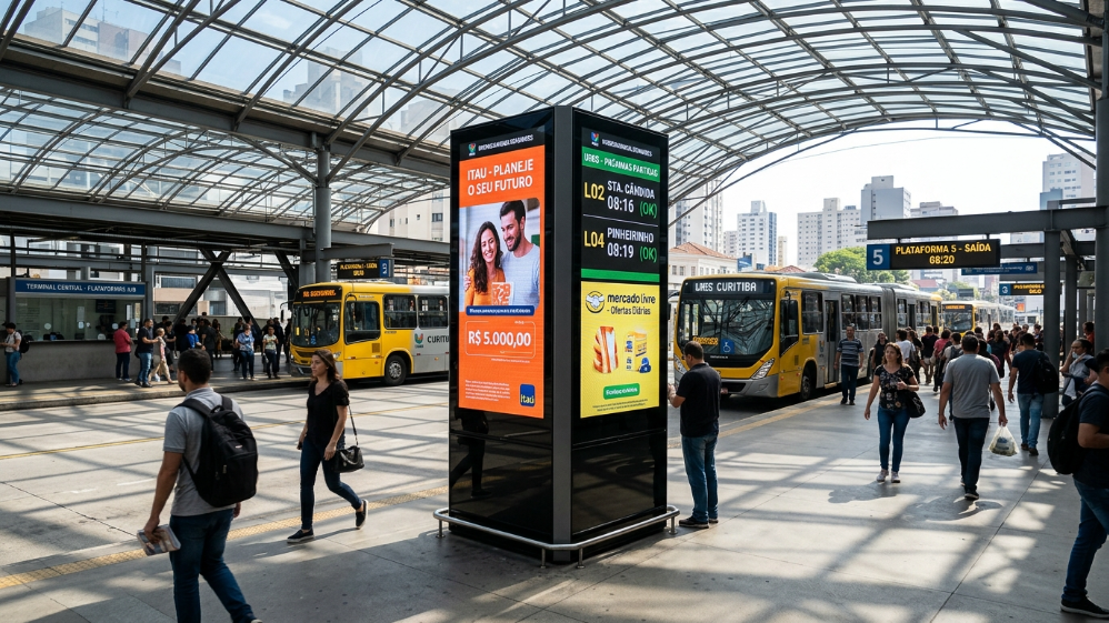 شبكة النقل العام "سمارت سامبا" المزودة بشاشات LED رقمية خارجية قابلة للبرمجة في البرازيل