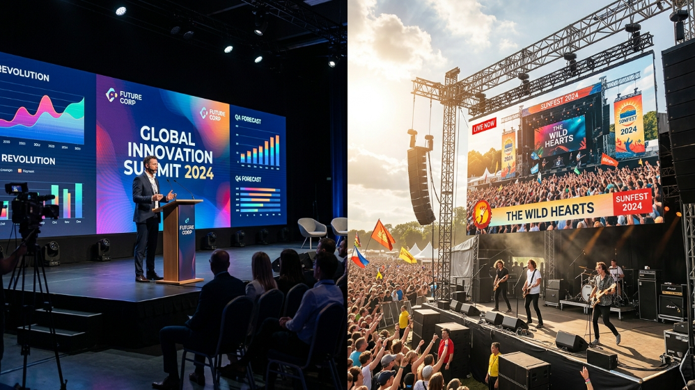 indoor vs outdoor LED screen brightness and environment comparison