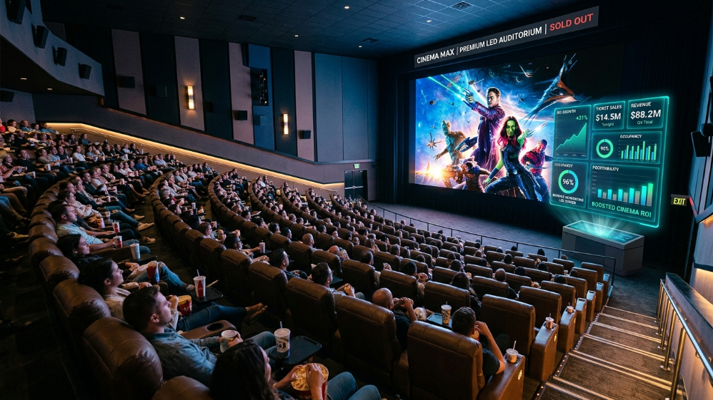 Pantalla de cine LED de última generación para salas de cine premium.
