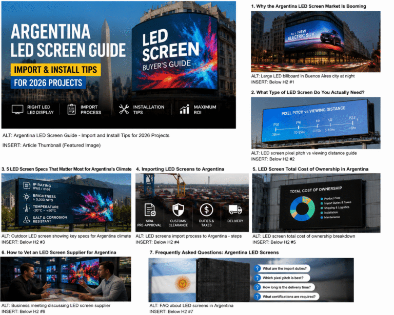 Argentina LED Screen Guide 2026 featured thumbnail with outdoor LED billboard in Buenos Aires