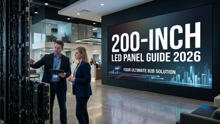 Engineers assembling modular 200-inch LED display panels