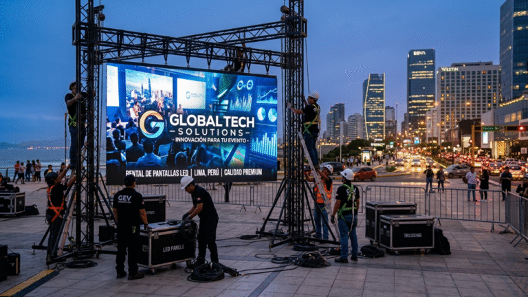 Lima LED screen rental outdoor large LED billboard installation in city event environment