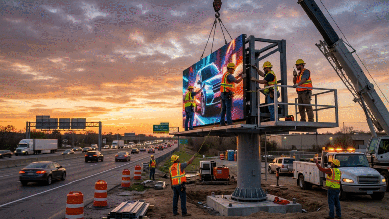 Outdoor LED billboard installation cost guide with professional contractors